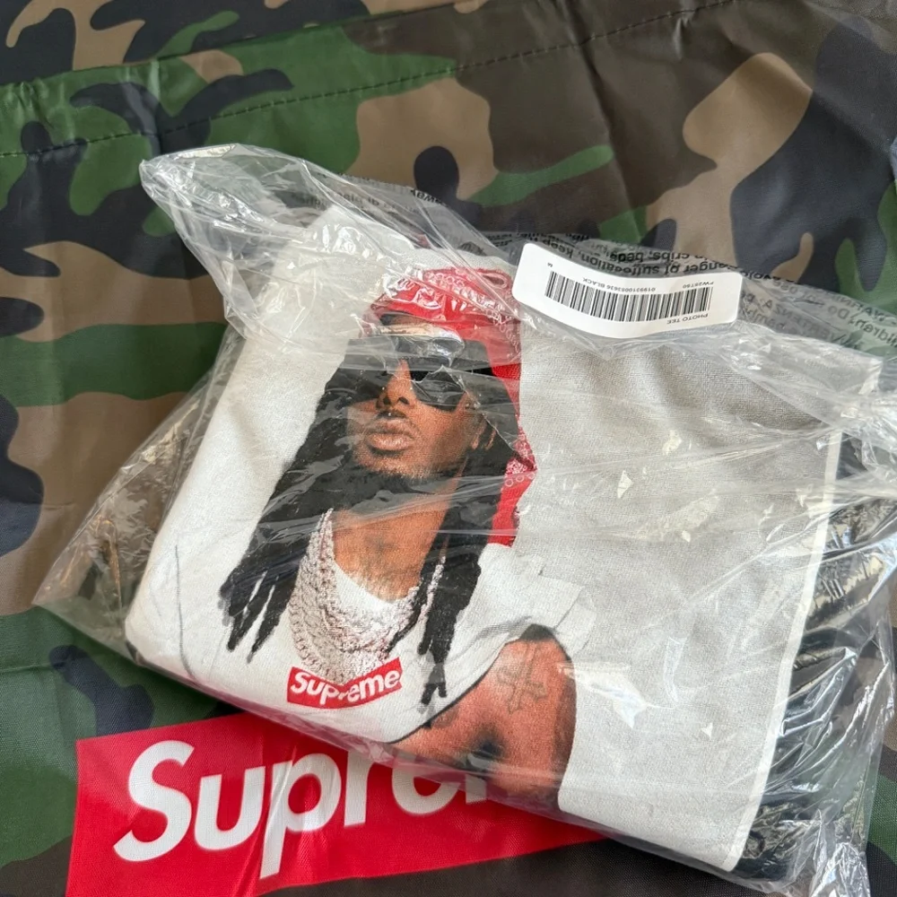 New! Supreme Playboi Carti Tee, Black, size M -- Laundry Bag included - Picture 5 of 9